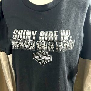 Large Vintage Harley Davidson 3D Emblem short Sleeve Shirt Eagle 2004 Lubbock TX